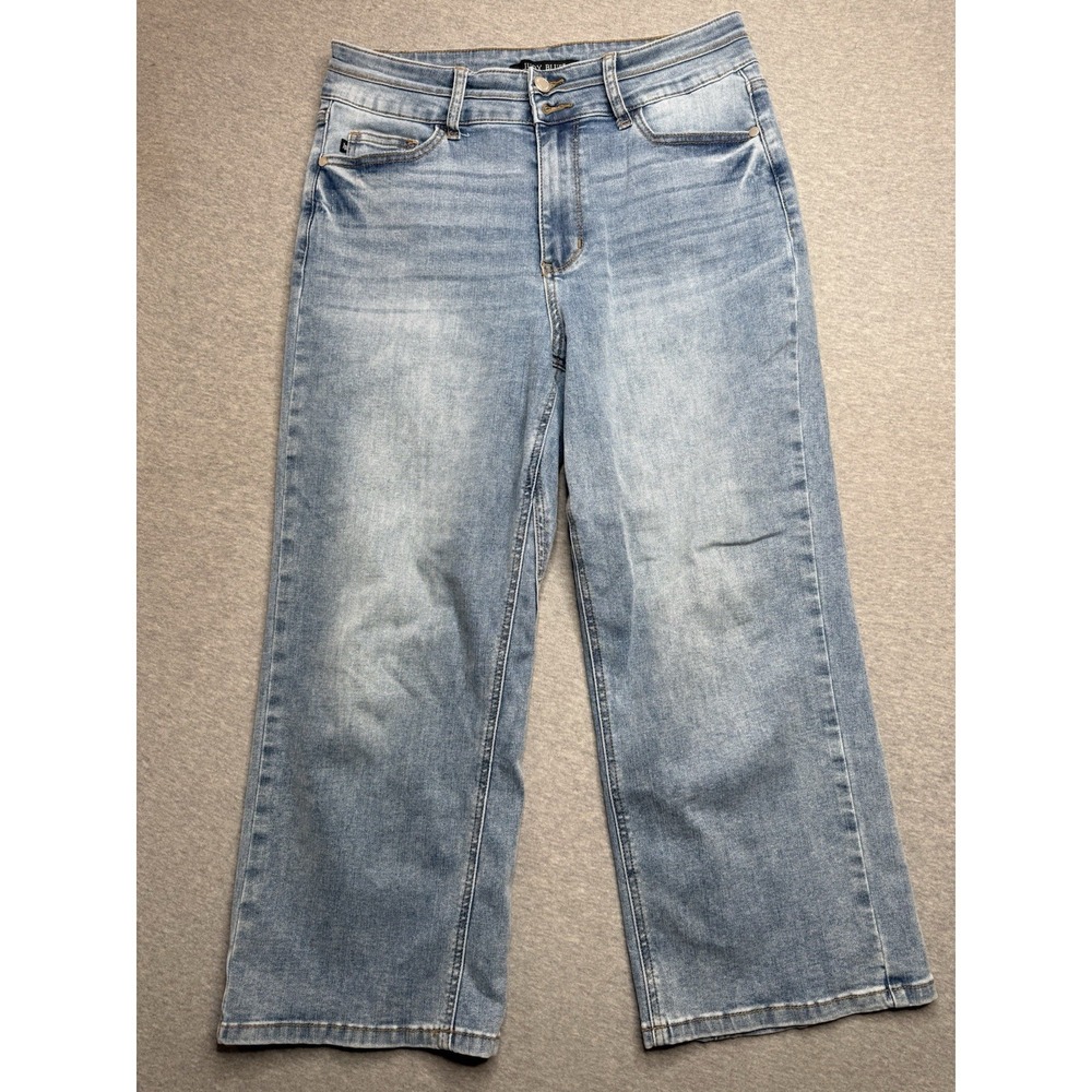Judy Blue Wide Leg Crop Jeans Womens Size 30 Blue Denim High-Rise Casual Cotton